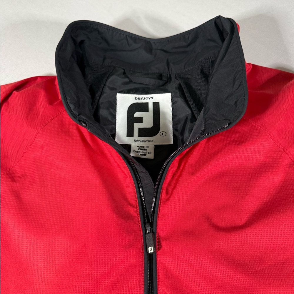 FootJoy DryJoys Golf Wind Jacket L‎ Red Short Sleeve - Picture 11 of 12